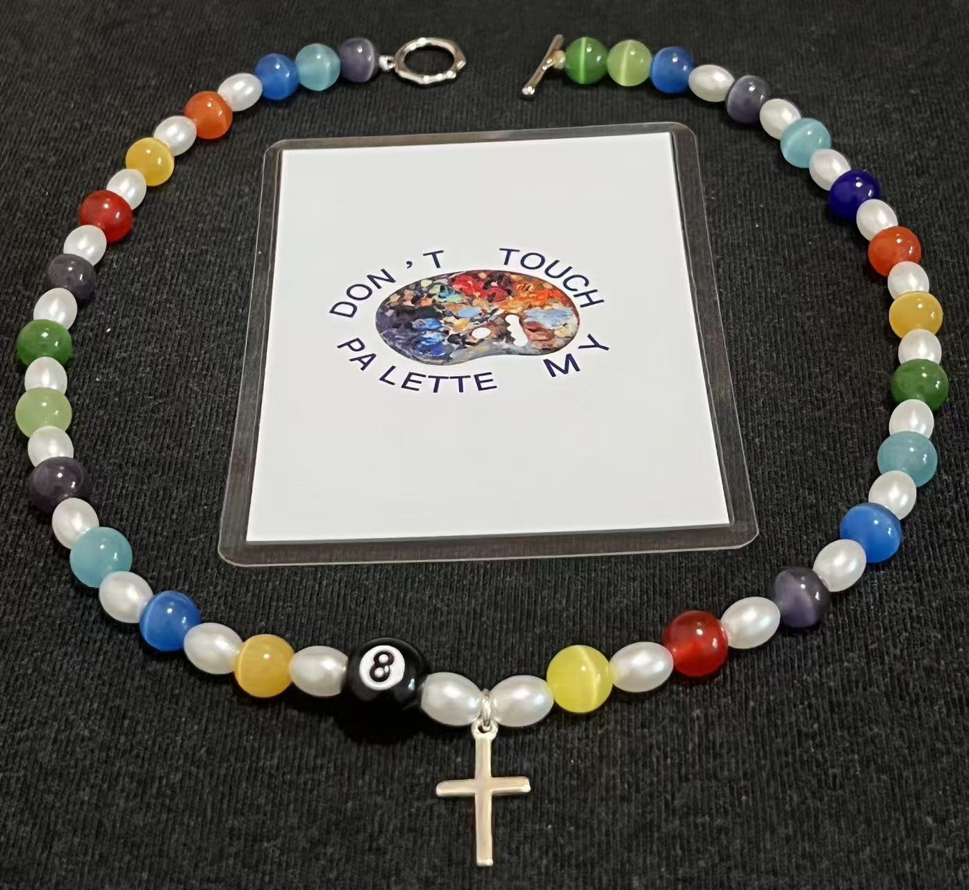 The "Chroma Rebel" Y2K Cat-Eye Cross Necklace — Rebel 8 Edition