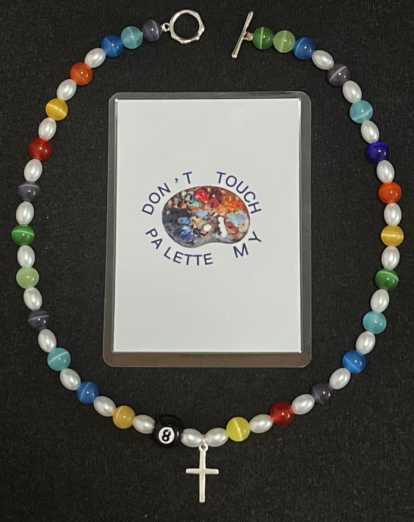 The "Chroma Rebel" Y2K Cat-Eye Cross Necklace — Rebel 8 Edition